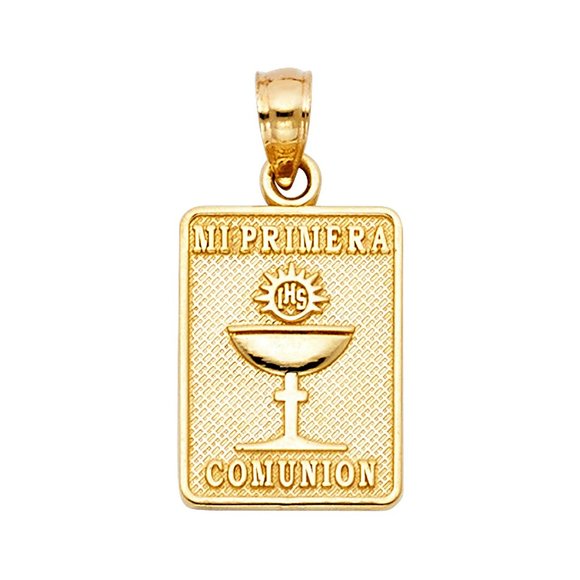 14K Yellow Gold Communion Religious Pendant